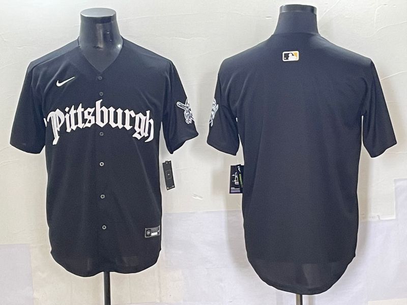 Men 2025 Pittsburgh Pirates Blank Black Five generations Joint Name Nike MLB Jersey style 8